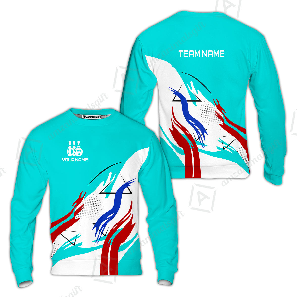 Customize Name, Team Name Bowling Jersey, Bowling Team Jersey Multicolor Polo Quarter-Zip Shirts, Custom Bowling Uniforms Jerseys