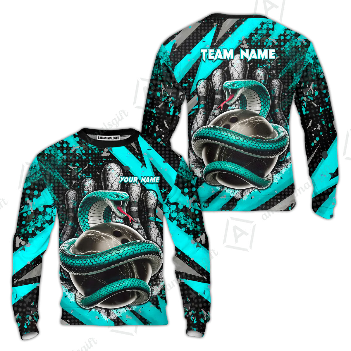 Custom Bowling Team Shirt, Bowling with King Cobra Multicolor, Bowling uniforms, King Cobra Bowling Shirt Personalized Name And Team Name