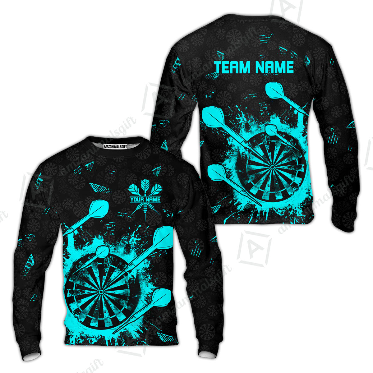 Customized Darts Sweatshirt, Darts Grunge Dartboard Sweatshirt Team Style Jersey for Darts Players