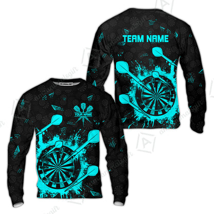 Customized Darts Sweatshirt, Darts Grunge Dartboard Sweatshirt Team Style Jersey for Darts Players
