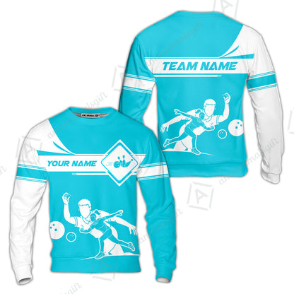 Customized Bowling Sweatshirt, Men And Women Playing Bowling Ball Sweatshirt Uniform Multicolor For Bowlers