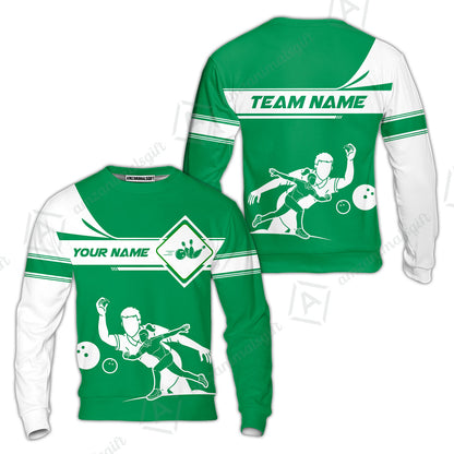 Customized Bowling Sweatshirt, Men And Women Playing Bowling Ball Sweatshirt Uniform Multicolor For Bowlers