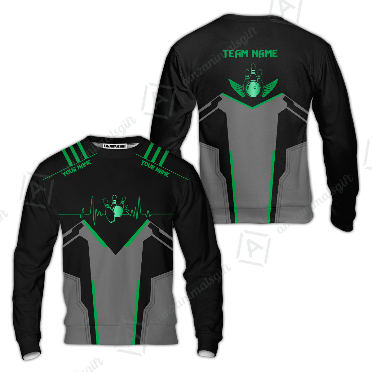 Personalized Polo Bowling Shirt Heartbeat And Esports Pattern Team Jersey Shirt For Men Women Bowlers