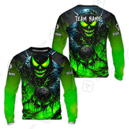 Custom Bowling Jersey Polo Shirt, Hellfire Strike, Custom Bowling Jersey Team Shirt For Players With Name & Team Name