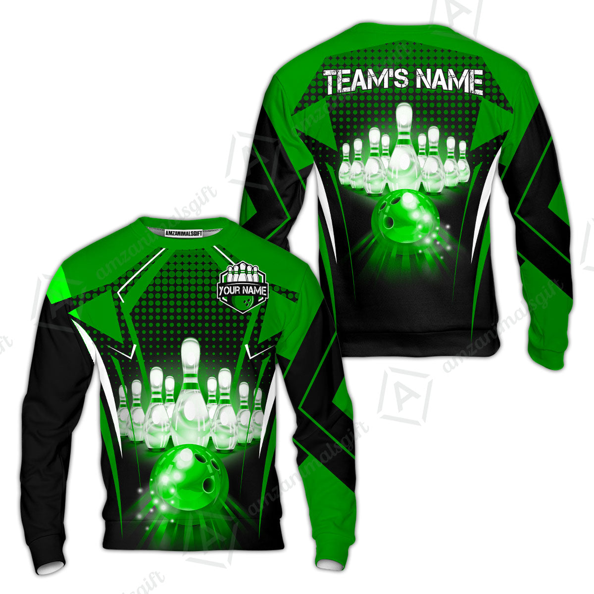 Custom Bowling Team Jerseys Polo Shirts, Bowling uniforms Ball & Pins Multicolor Jersey For Tournament Team Men Women Bowlers