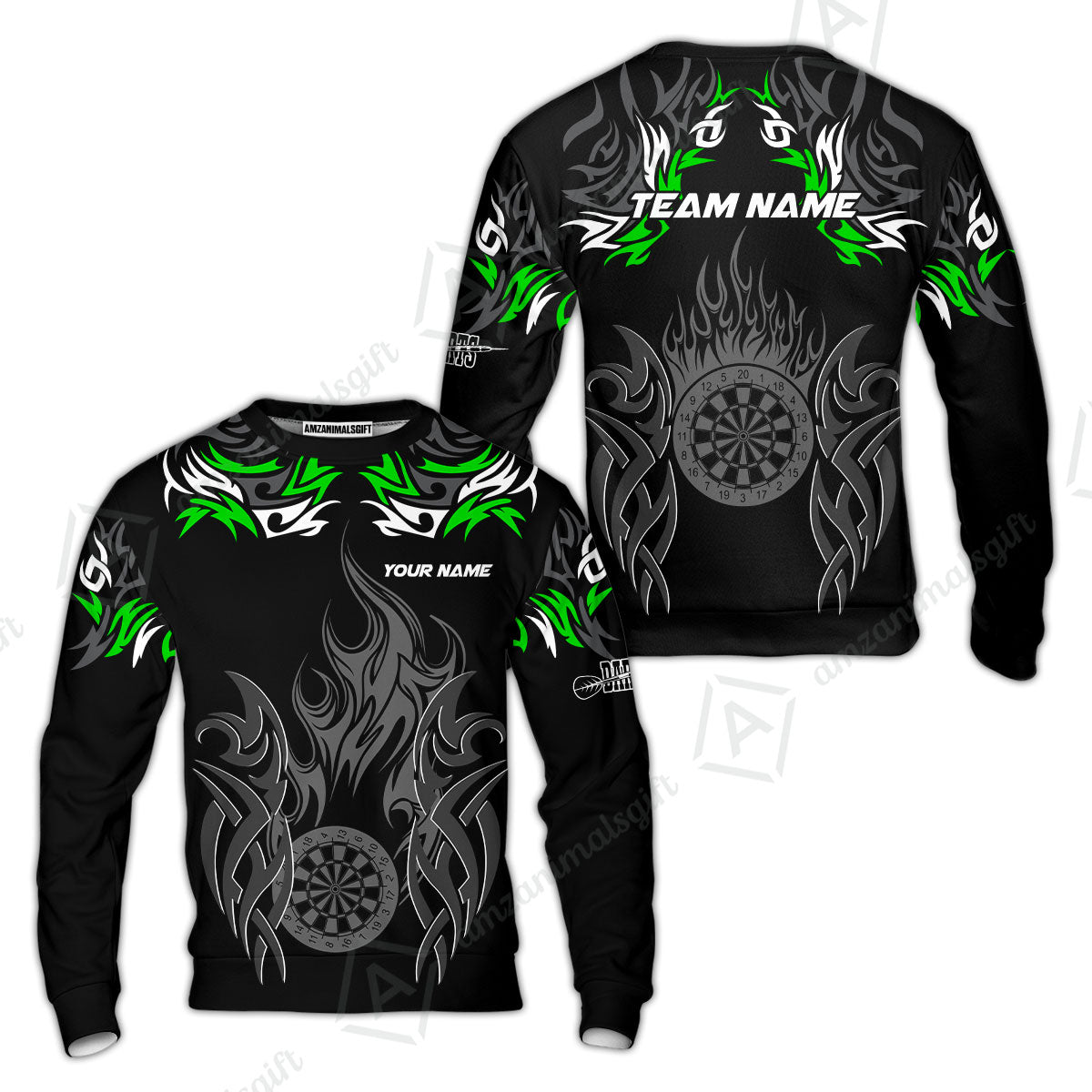 Customized Darts Sweatshirt, Dartboard Fire Flame Darts Sweatshirt Multicolor Team Style, Jersey for Darts Players