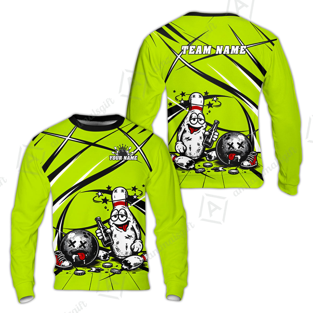 Custom Bowling Jersey Polo Shirt, Drunk Bowling Pin And Ball, Custom Bowling Jersey Team Shirt For Players With Name & Team Name