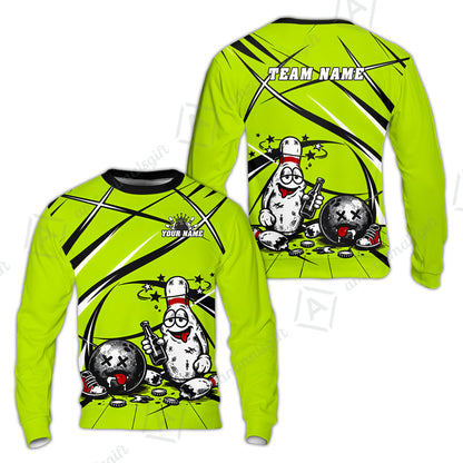Custom Bowling Jersey Polo Shirt, Drunk Bowling Pin And Ball, Custom Bowling Jersey Team Shirt For Players With Name & Team Name