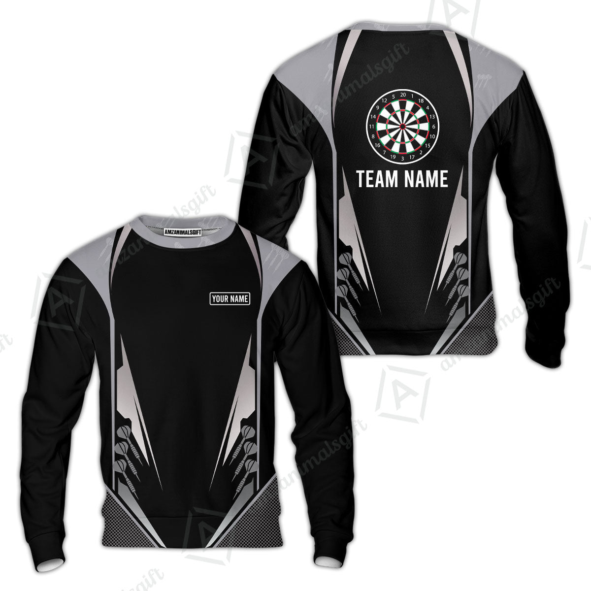 Customized Name & Text Darts Sweatshirt, Personalized Darts Team Sweatshirt For Summer - Gift For Darts Lovers, Darts Players Uniforms