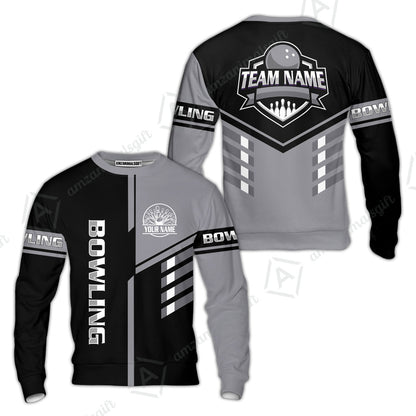Custom Bowling Team Shirt – Modern Split Design Multicolor Option Personalized Jersey Bowling Uniform For League Players