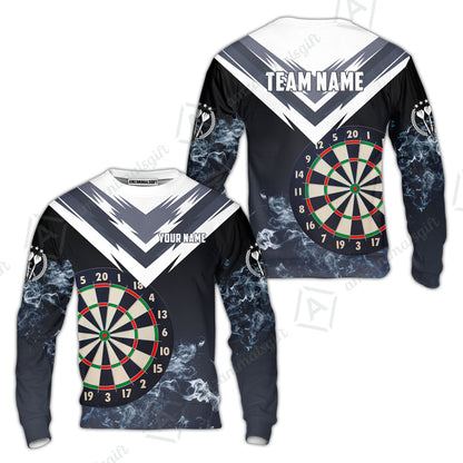 Custom Smoke Multi-Color Darts Quarter-Zip Team Shirts, Customized Name Team Name Darts Team Jerseys Uniform
