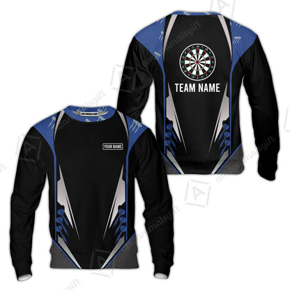 Customized Name & Text Darts Sweatshirt, Personalized Darts Team Sweatshirt For Summer - Gift For Darts Lovers, Darts Players Uniforms