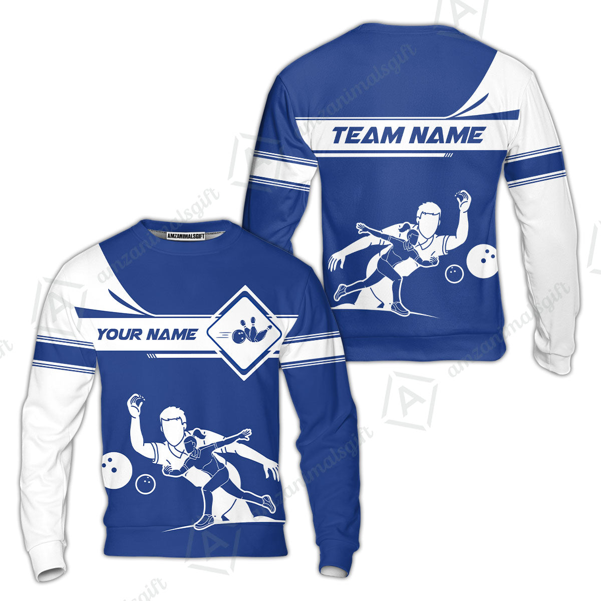 Customized Bowling Sweatshirt, Men And Women Playing Bowling Ball Sweatshirt Uniform Multicolor For Bowlers