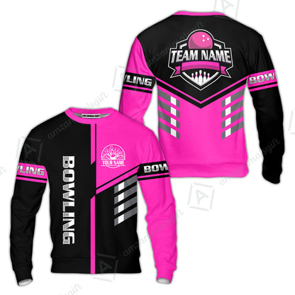 Custom Bowling Team Shirt – Modern Split Design Multicolor Option Personalized Jersey Bowling Uniform For League Players