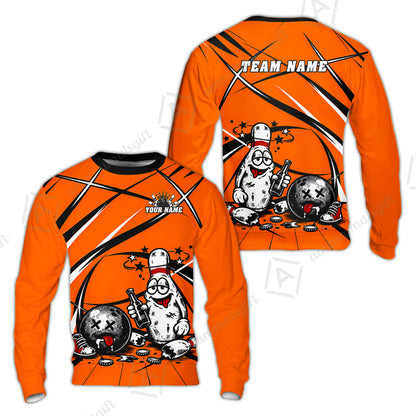 Custom Bowling Jersey Polo Shirt, Drunk Bowling Pin And Ball, Custom Bowling Jersey Team Shirt For Players With Name & Team Name