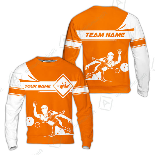 Customized Bowling Sweatshirt, Men And Women Playing Bowling Ball Sweatshirt Uniform Multicolor For Bowlers