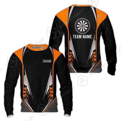 Customized Name & Text Darts Sweatshirt, Personalized Darts Team Sweatshirt For Summer - Gift For Darts Lovers, Darts Players Uniforms