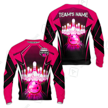 Custom Bowling Team Jerseys Polo Shirts, Bowling uniforms Ball & Pins Multicolor Jersey For Tournament Team Men Women Bowlers