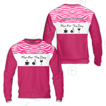 Custom Bowling Jersey Polo Shirt, Pink Zebra Pattern Bowling, Custom Bowling Jersey Team Shirt For Players With Name & Team Name