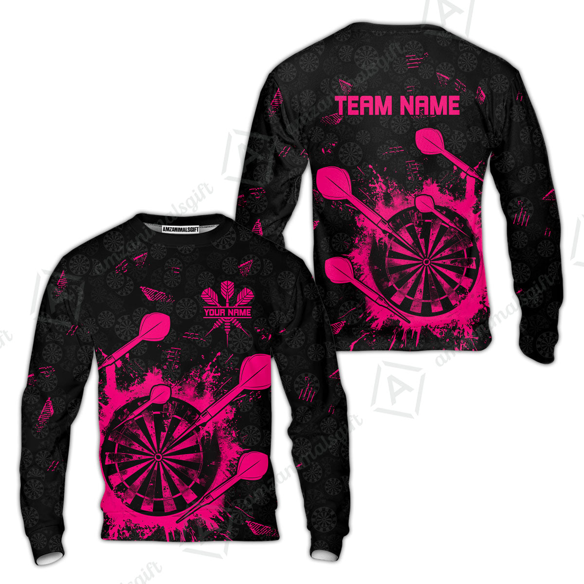 Customized Darts Sweatshirt, Darts Grunge Dartboard Sweatshirt Team Style Jersey for Darts Players