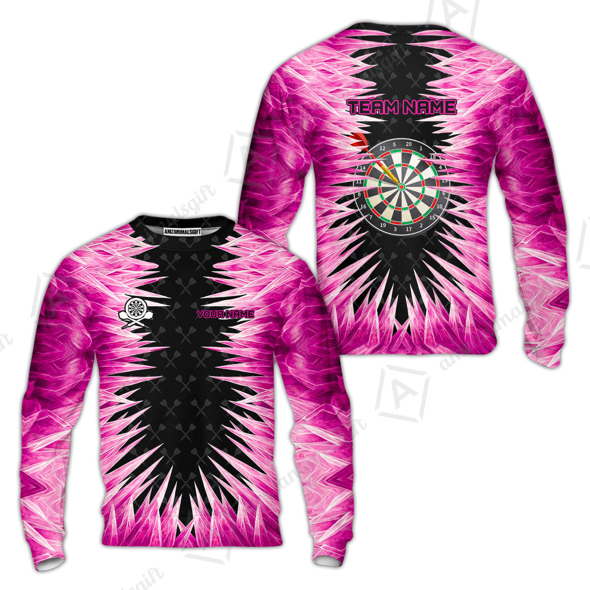 Customized Darts Sweatshirt, Darts Dartboard Ice And Fire Multicolor Sweatshirt Jersey For Darts Players