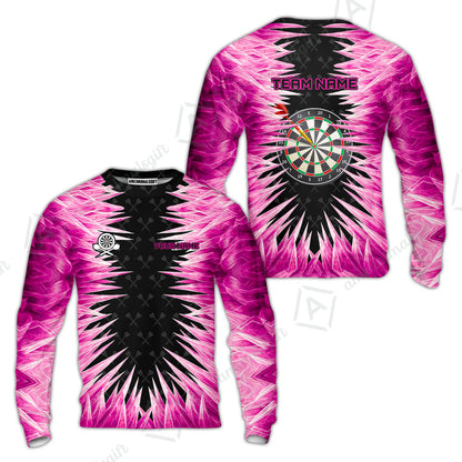Customized Darts Sweatshirt, Darts Dartboard Ice And Fire Multicolor Sweatshirt Jersey For Darts Players