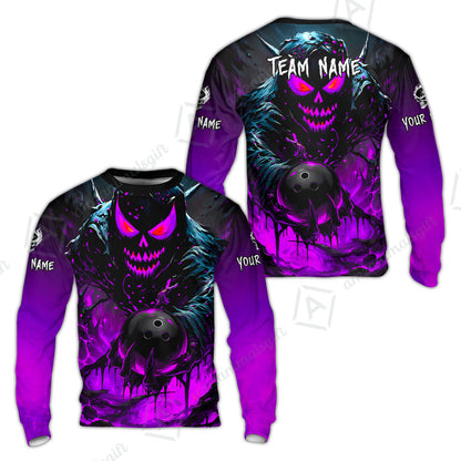 Custom Bowling Jersey Polo Shirt, Hellfire Strike, Custom Bowling Jersey Team Shirt For Players With Name & Team Name
