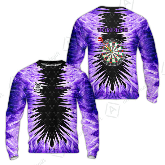 Customized Darts Sweatshirt, Darts Dartboard Ice And Fire Multicolor Sweatshirt Jersey For Darts Players