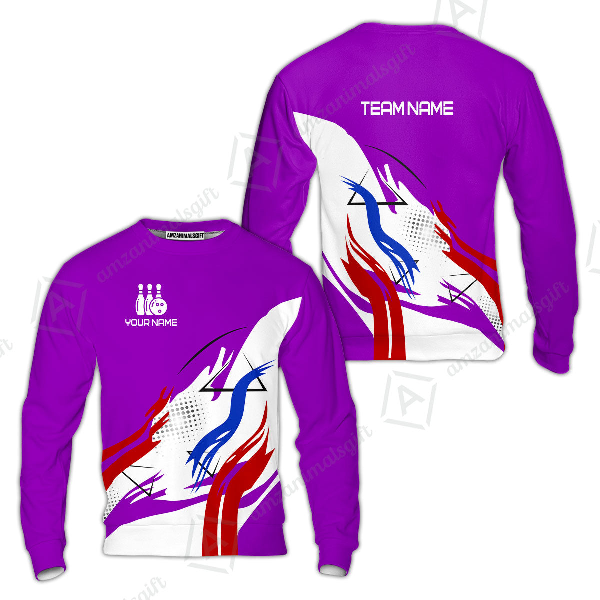 Customize Name, Team Name Bowling Jersey, Bowling Team Jersey Multicolor Polo Quarter-Zip Shirts, Custom Bowling Uniforms Jerseys