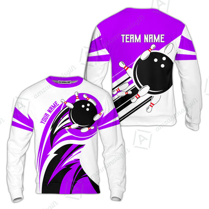 Custom Bowling Team Jersey, Bowling Player Jersey Multicolor Polo Quarter-Zip Shirts, Custom Bowling Uniforms Jerseys