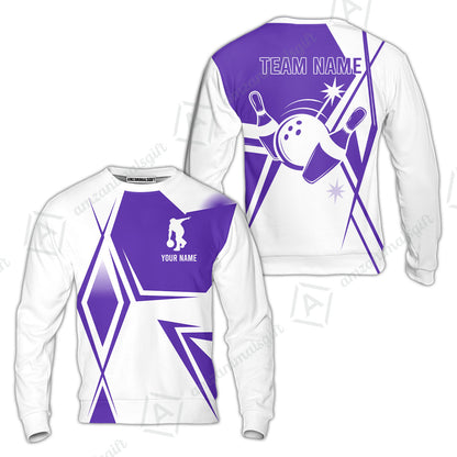 Custom Bowling Team Jersey,  Custom Name And Team Name Bowling Jersey Multicolor Polo Quarter-Zip Shirts, Custom Bowling Uniforms Jerseys