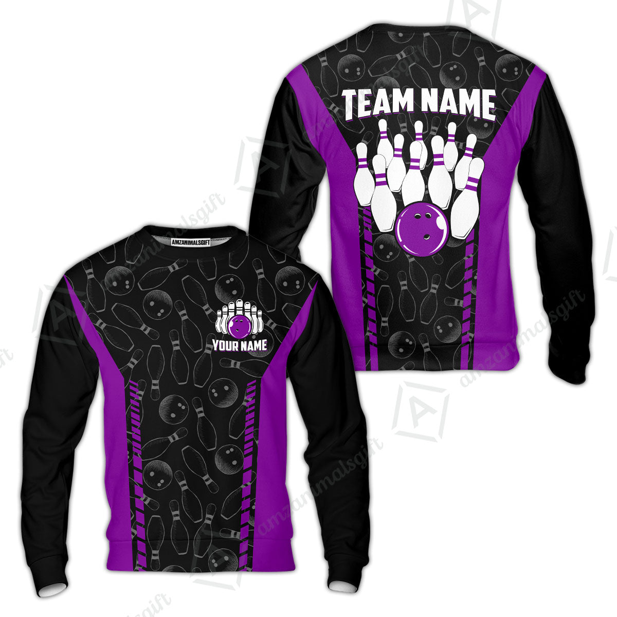 Custom Bowling Unisex Polo Shirts, Bowling Team Jersey Pattern, Bowling uniforms Ball & Pins Multicolor Options