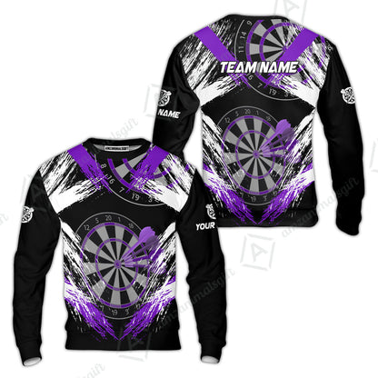 Customized Darts Sweatshirt, Darts Tournament Grunge Style Multicolor Sweatshirt Jersey For Darts Player