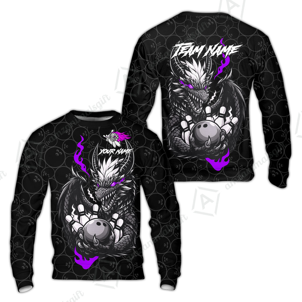 Custom Badass Dragon Bowling Jersey Polo Shirt, Custom Badass Dragon Bowling Team Shirt For Players With Name & Team Name
