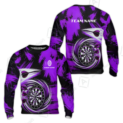 Customized Darts Sweatshirt, Darts Colorful Wave Custom Name Team Name Sweatshirt For Darts Player