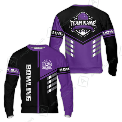 Custom Bowling Team Shirt – Modern Split Design Multicolor Option Personalized Jersey Bowling Uniform For League Players