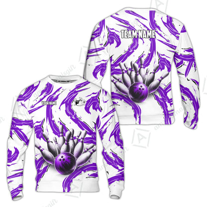 Custom Sport Bowling Team Jersey, Sport Bowling Jersey Multicolor Polo Quarter-Zip Shirts, Bowling Uniforms Jerseys, Custom Name And Team Name