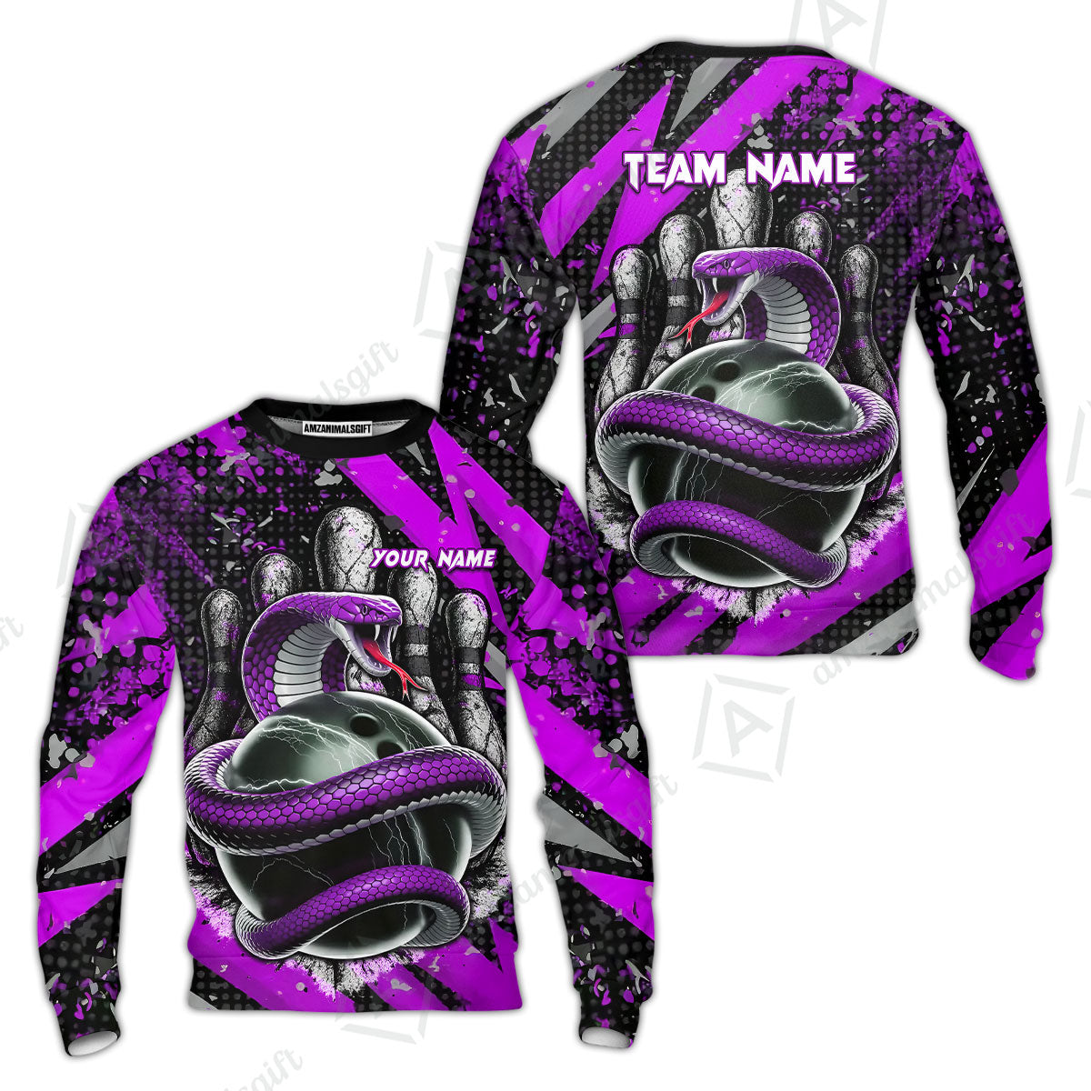 Custom Bowling Team Shirt, Bowling with King Cobra Multicolor, Bowling uniforms, King Cobra Bowling Shirt Personalized Name And Team Name