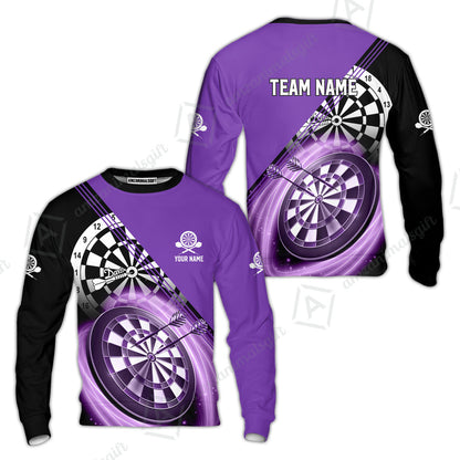 Custom Tailored Darts Team Jersey Polo Quarter-Zip Shirts, Customized Name Team Name Darts Team Jerseys Uniform