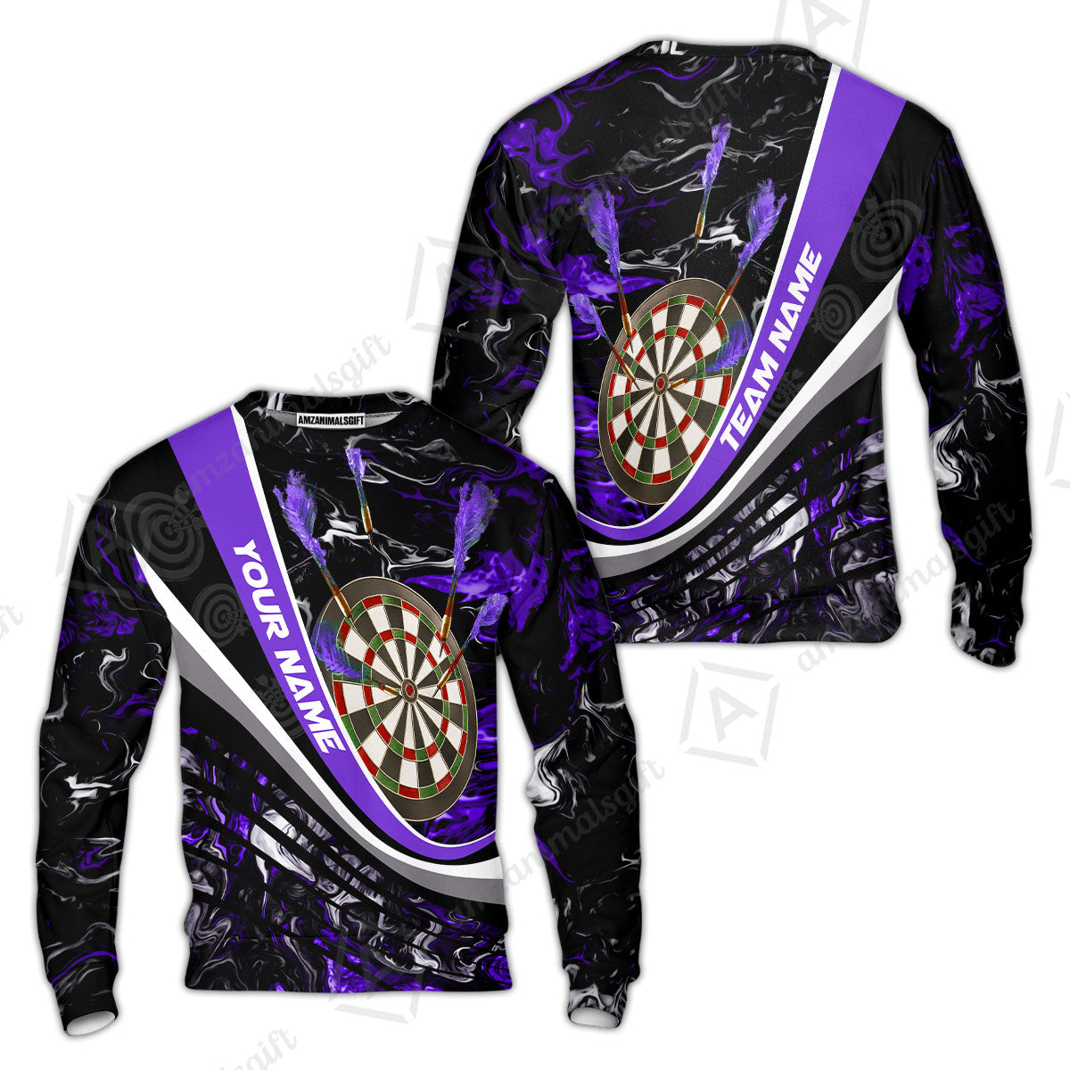Customized Darts Sweatshirt, Darts Flaming Magma Multicolor Sweatshirt Custom Team Jersey For Darts Player