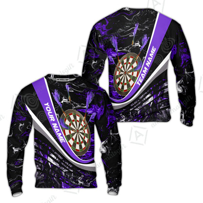 Customized Darts Sweatshirt, Darts Flaming Magma Multicolor Sweatshirt Custom Team Jersey For Darts Player