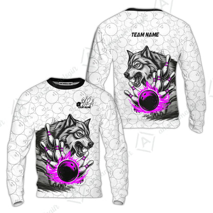 Custom Bowling Team Jersey, Wolf Strike Bowling Jersey Multicolor Polo Quarter-Zip Shirts, Custom Bowling Uniforms Jerseys