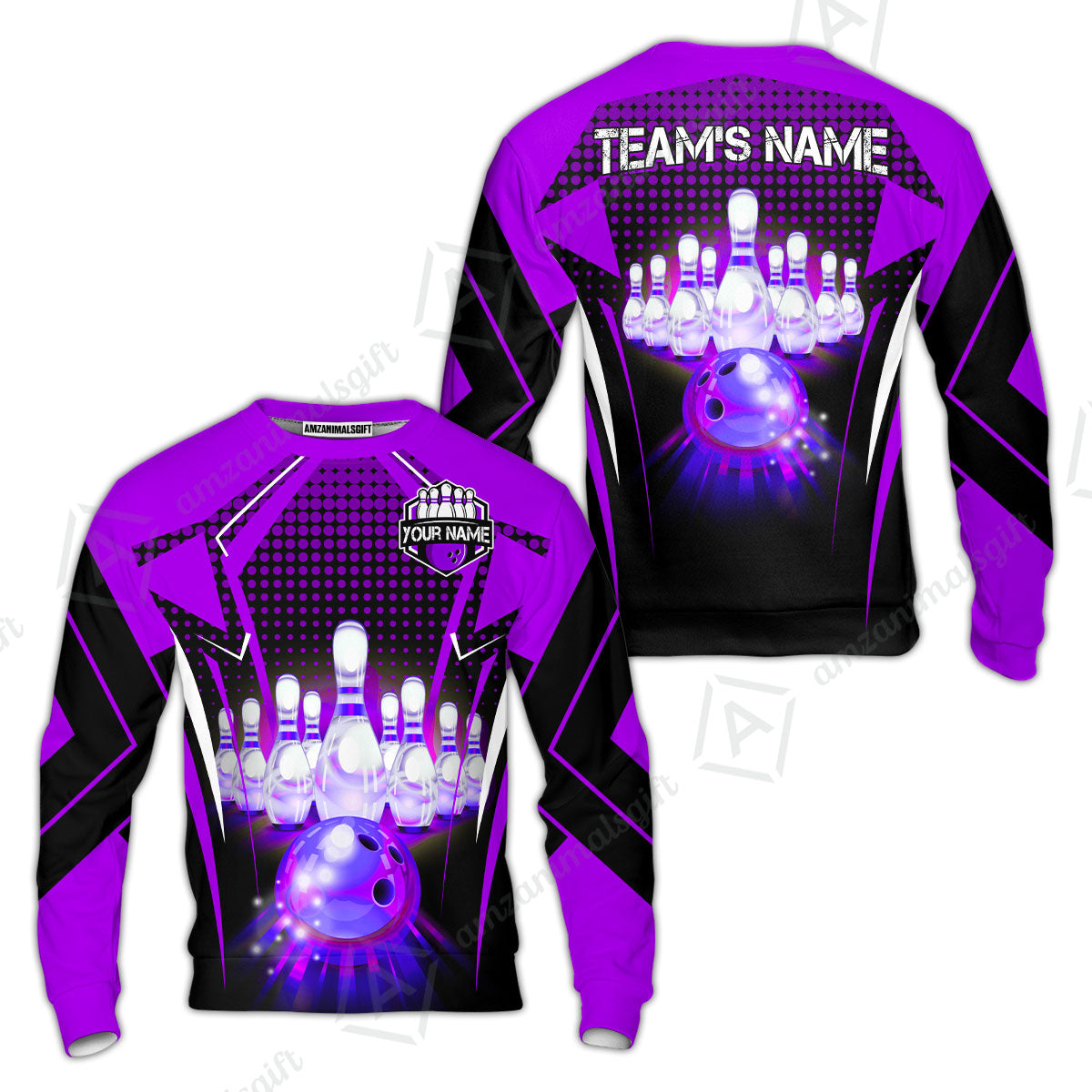 Custom Bowling Team Jerseys Polo Shirts, Bowling uniforms Ball & Pins Multicolor Jersey For Tournament Team Men Women Bowlers