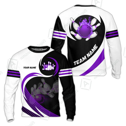 Custom Bowling Team Jersey Shirts, Custom Flame Ball Bowling Uniforms Unisex Polo, Multi Colors Personalized Name And Team Name