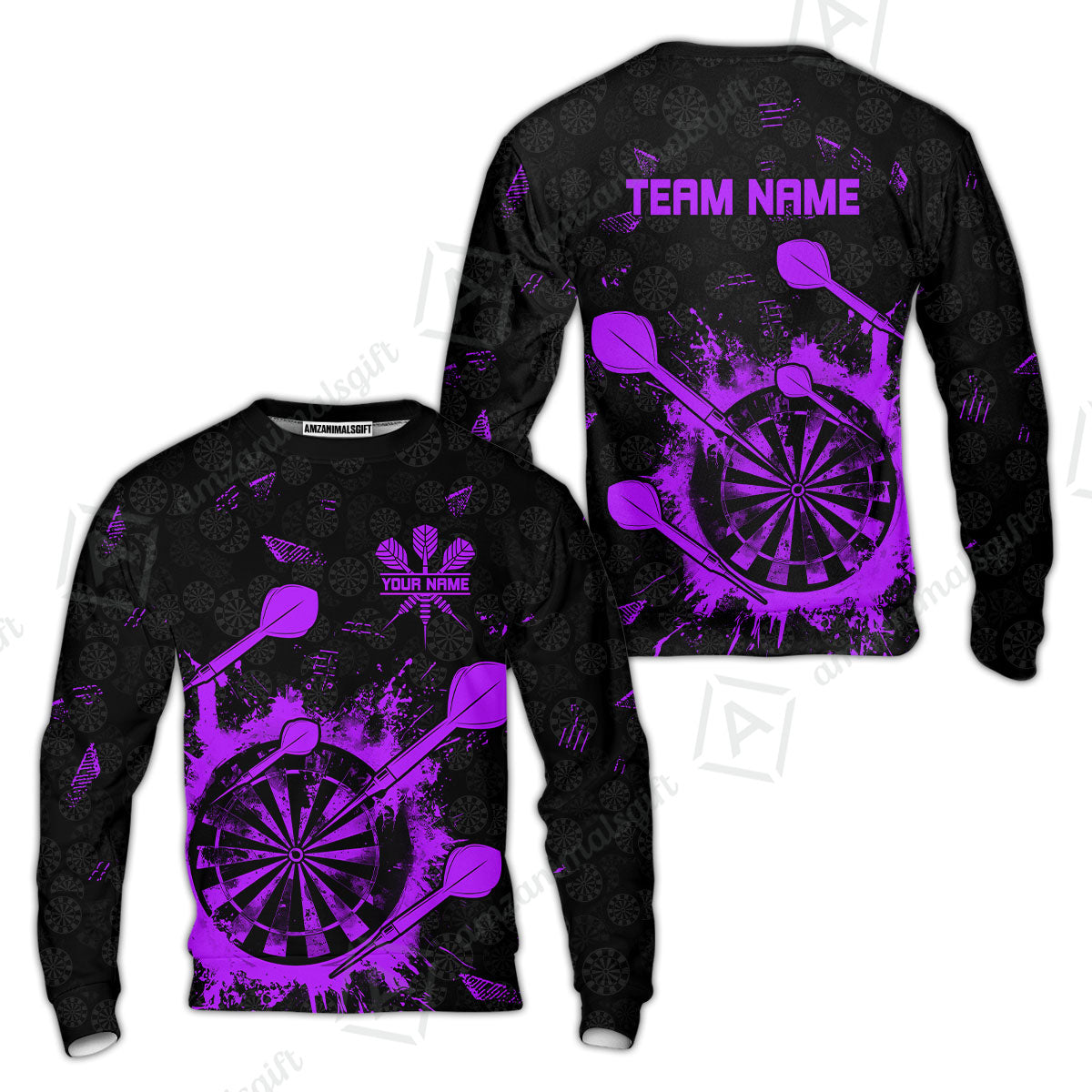 Customized Darts Sweatshirt, Darts Grunge Dartboard Sweatshirt Team Style Jersey for Darts Players