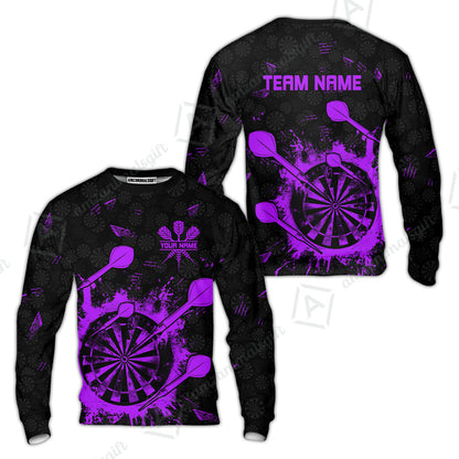 Customized Darts Sweatshirt, Darts Grunge Dartboard Sweatshirt Team Style Jersey for Darts Players