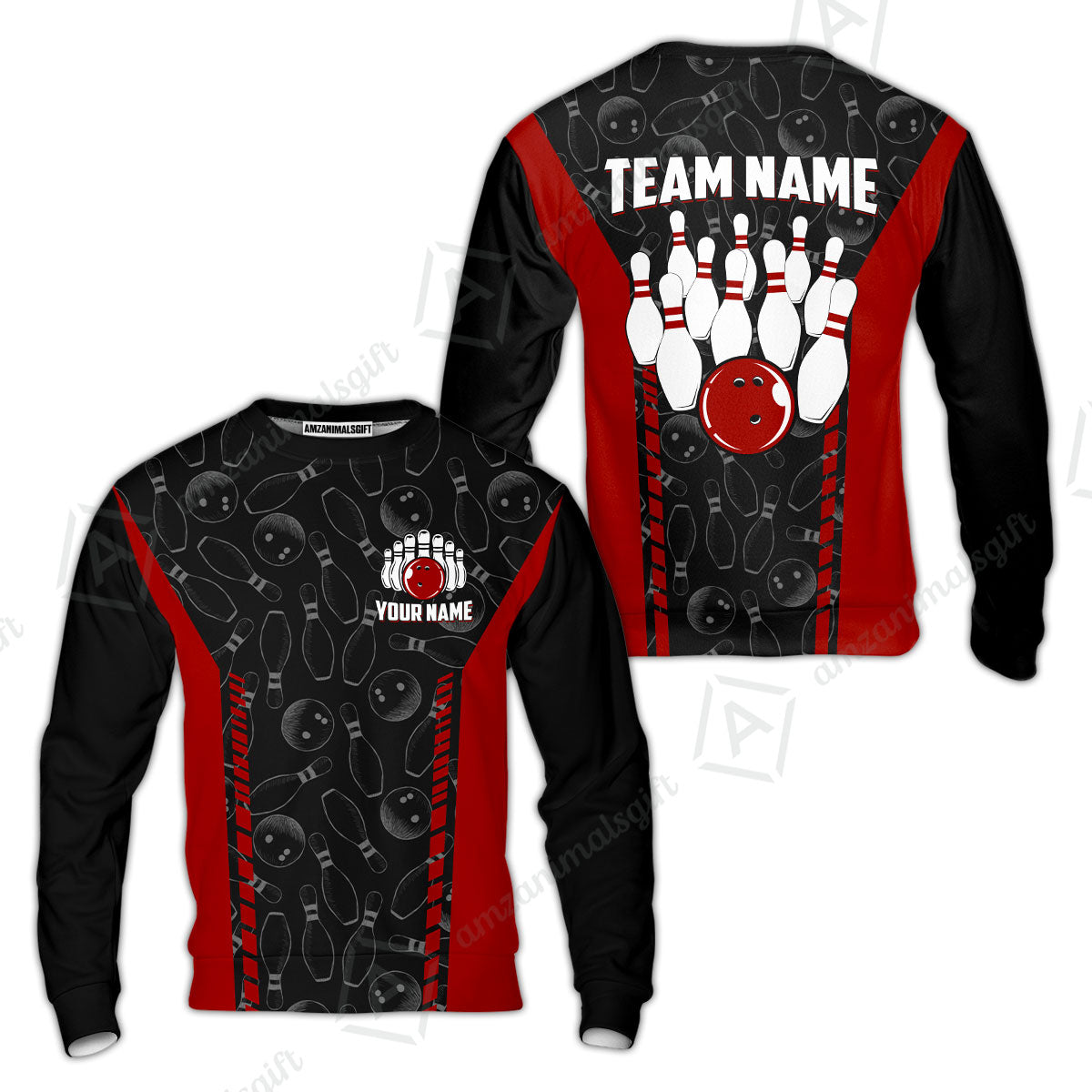 Custom Bowling Unisex Polo Shirts, Bowling Team Jersey Pattern, Bowling uniforms Ball & Pins Multicolor Options