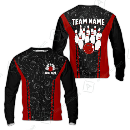 Custom Bowling Unisex Polo Shirts, Bowling Team Jersey Pattern, Bowling uniforms Ball & Pins Multicolor Options