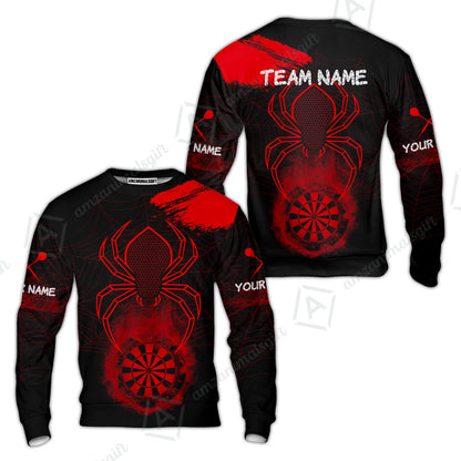 Customized Darts Sweatshirt, Darts Spider Men's Grunge Darts Smoke Dartboard Sweatshirt for Darts Players
