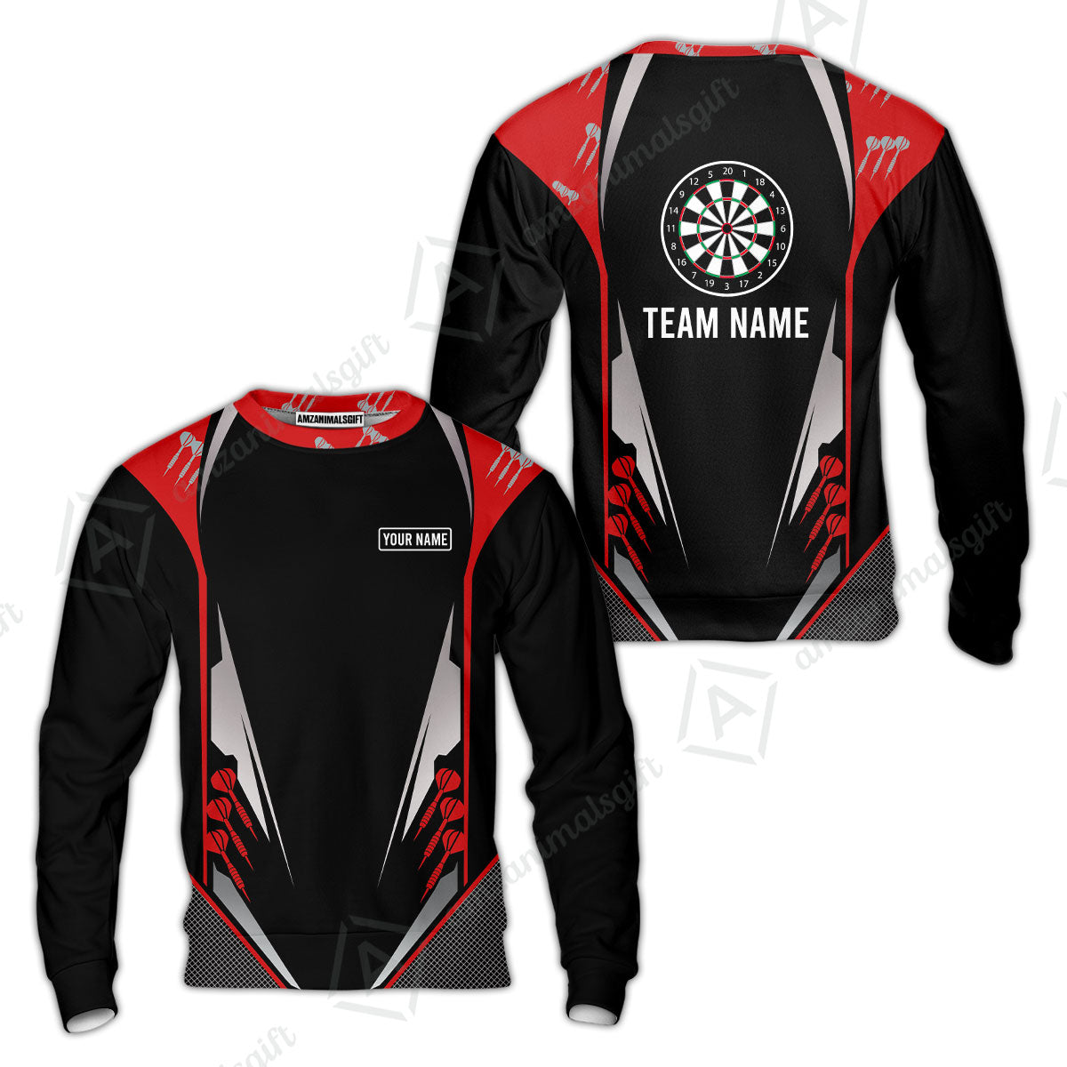 Customized Name & Text Darts Sweatshirt, Personalized Darts Team Sweatshirt For Summer - Gift For Darts Lovers, Darts Players Uniforms